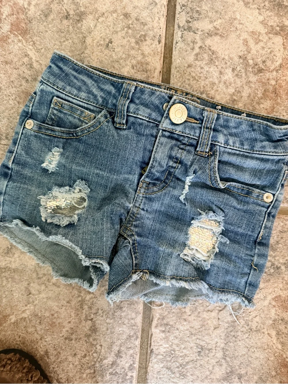 Girl Justice Distressed Denim Shorts